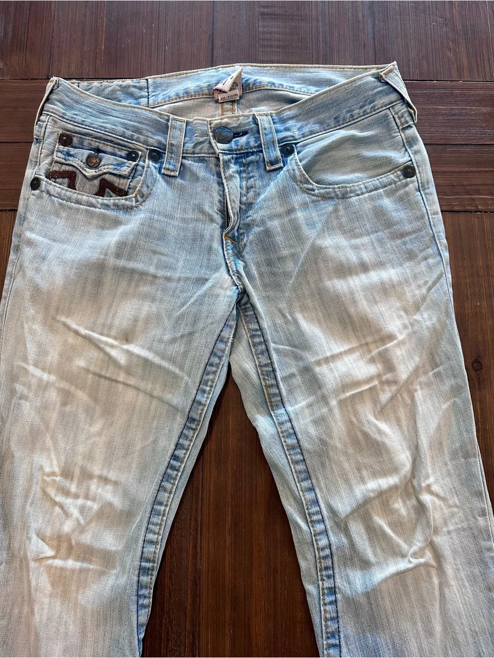 True Religion Vintage Flare Jeans Brown Horseshoe Made in USA